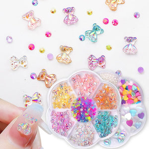 7 Grids 3D Decorations Bowknot Butterfly #01 Nail Art No Brand 