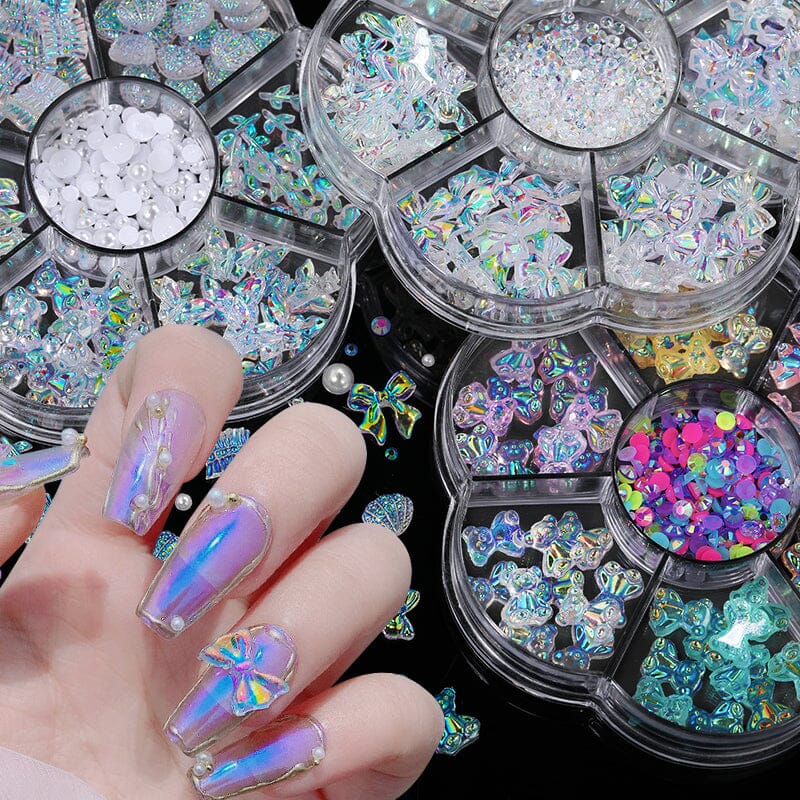7 Grids 3D Decorations Bowknot Butterfly #01 Nail Art No Brand 