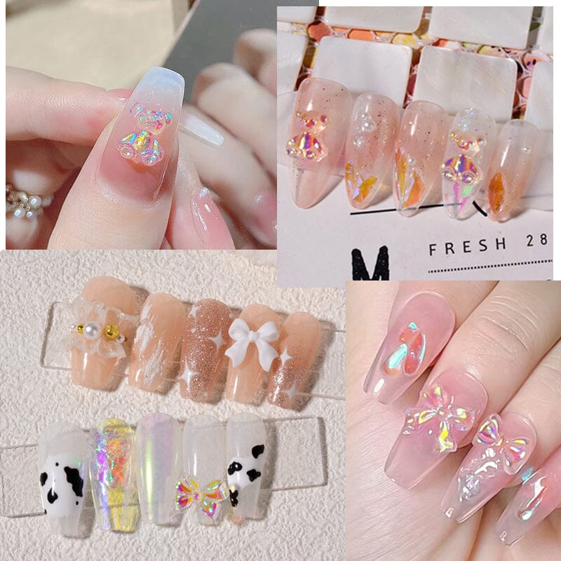 7 Grids 3D Decorations Bowknot Butterfly #01 Nail Art No Brand 