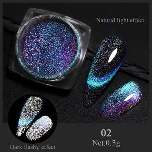 Silver Moon Cat Magnetic Nail Powder Nail Powder No Brand 