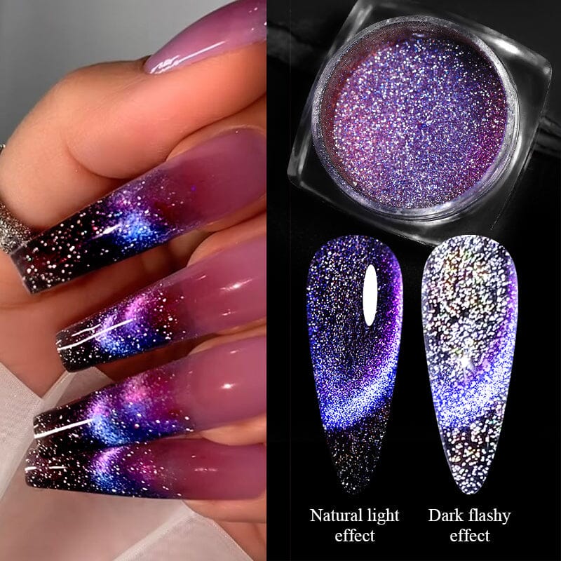 Silver Moon Cat Magnetic Nail Powder Nail Powder No Brand 