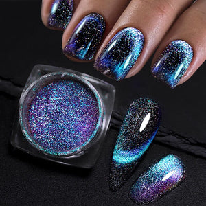 Silver Moon Cat Magnetic Nail Powder Nail Powder No Brand 