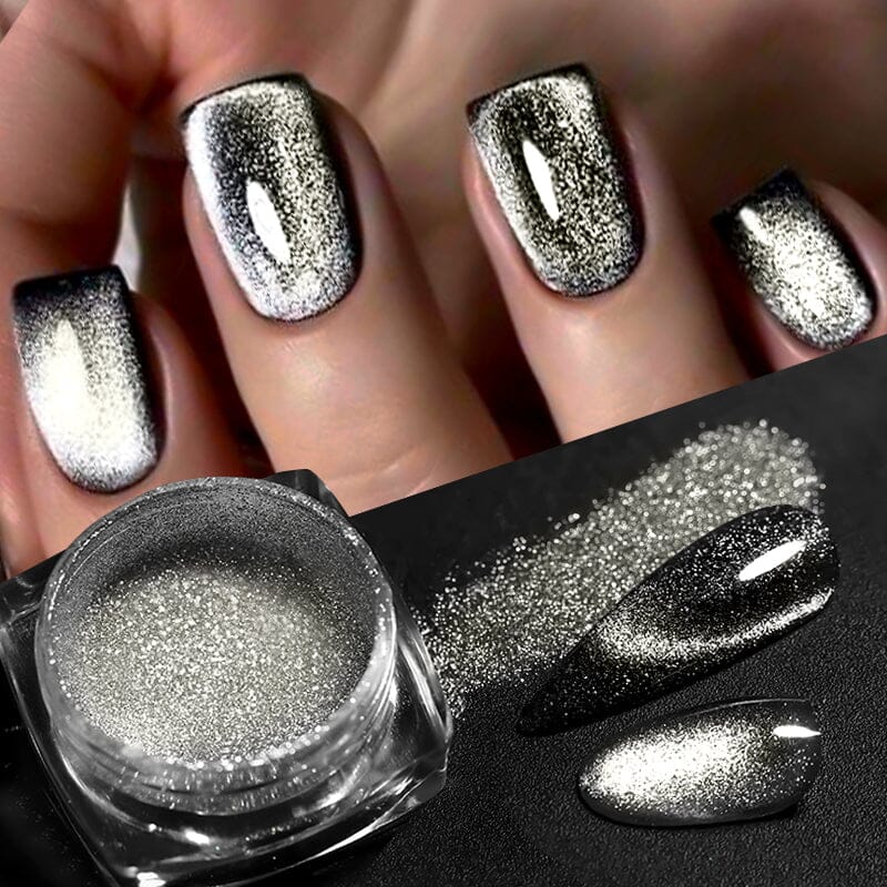 Silver Moon Cat Magnetic Nail Powder Nail Powder No Brand 