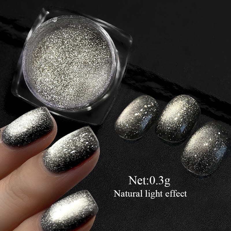 Silver Moon Cat Magnetic Nail Powder Nail Powder No Brand 