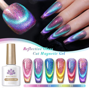 Reflective Glass Cat Magnetic Gel Polish 10ml Gel Nail Polish BORN PRETTY 