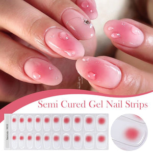 20 Tips Semi-Cured Gel Nail Strips N021-N040 Nail Sticker Harunouta 