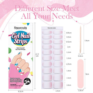 20 Tips Semi-Cured Gel Nail Strips N021-N040 Nail Sticker Harunouta 