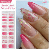20 Tips Semi-Cured Gel Nail Strips N021-N040 Nail Sticker Harunouta N021 