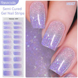 20 Tips Semi-Cured Gel Nail Strips N021-N040 Nail Sticker Harunouta N037 