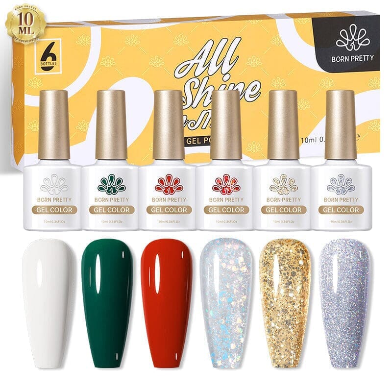 6 Colors Christmas Gel Polish Set 28 10ml Kits & Bundles BORN PRETTY 