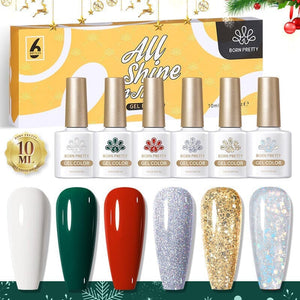 6 Colors Christmas Gel Polish Set 28 10ml Kits & Bundles BORN PRETTY 