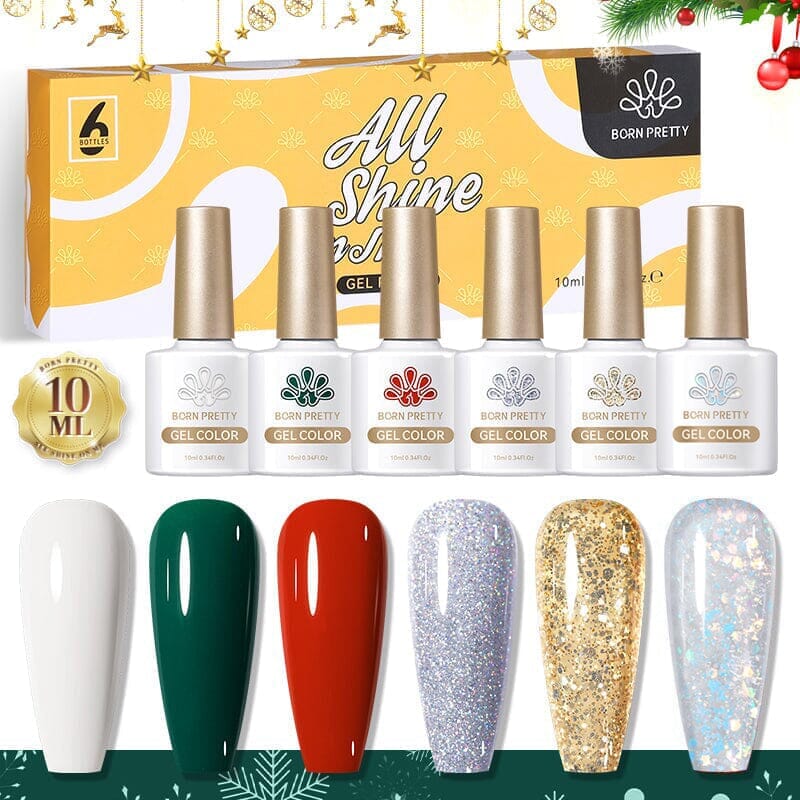 6 Colors Christmas Gel Polish Set 28 10ml Kits & Bundles BORN PRETTY 