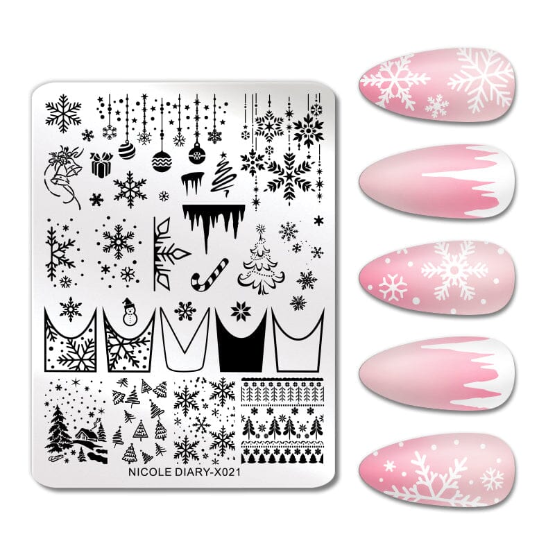 Stamping Plate X021 Christmas Nail Stamping BORN PRETTY 
