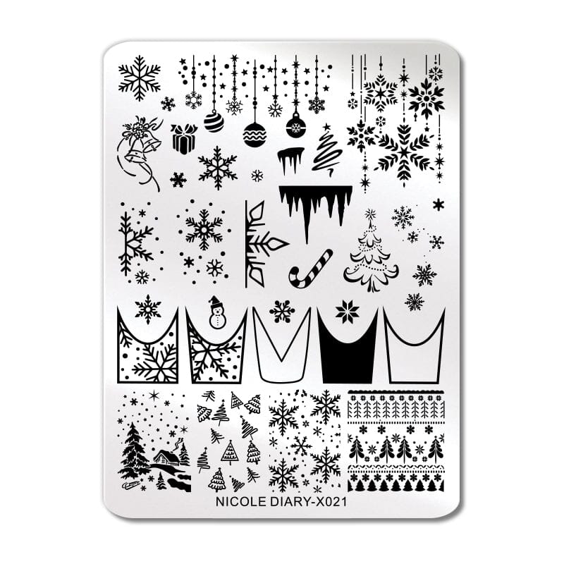 Stamping Plate X021 Christmas Nail Stamping BORN PRETTY 