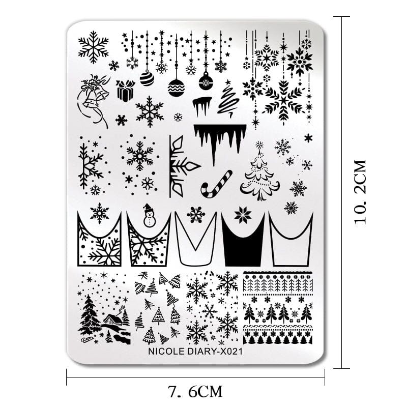 Stamping Plate X021 Christmas Nail Stamping BORN PRETTY 