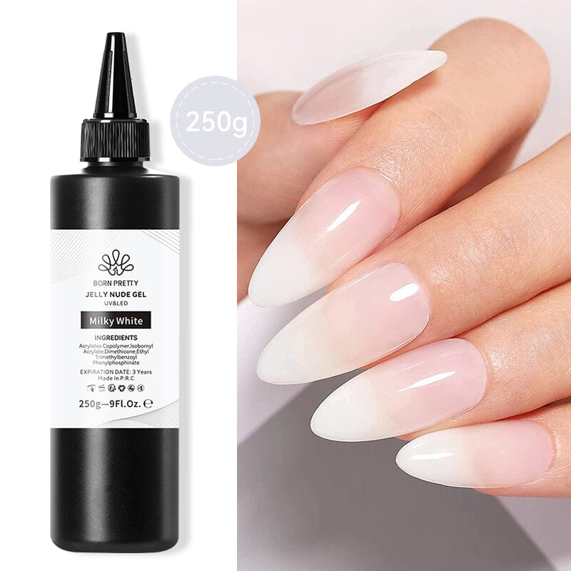 250g Jelly Nude Gel Polish Gel Nail Polish BORN PRETTY Milky White 