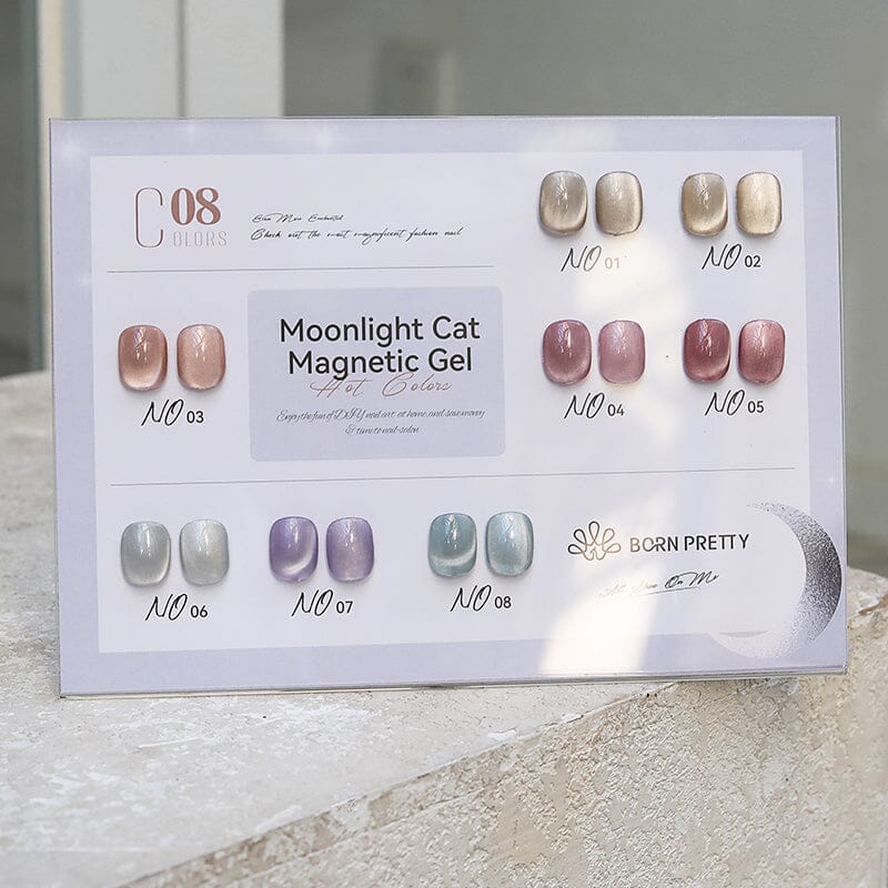 Color Chart Card Display Book for Moonlight Cat Magnetic Gel (SKU:57450) Gel Nail Polish BORN PRETTY 