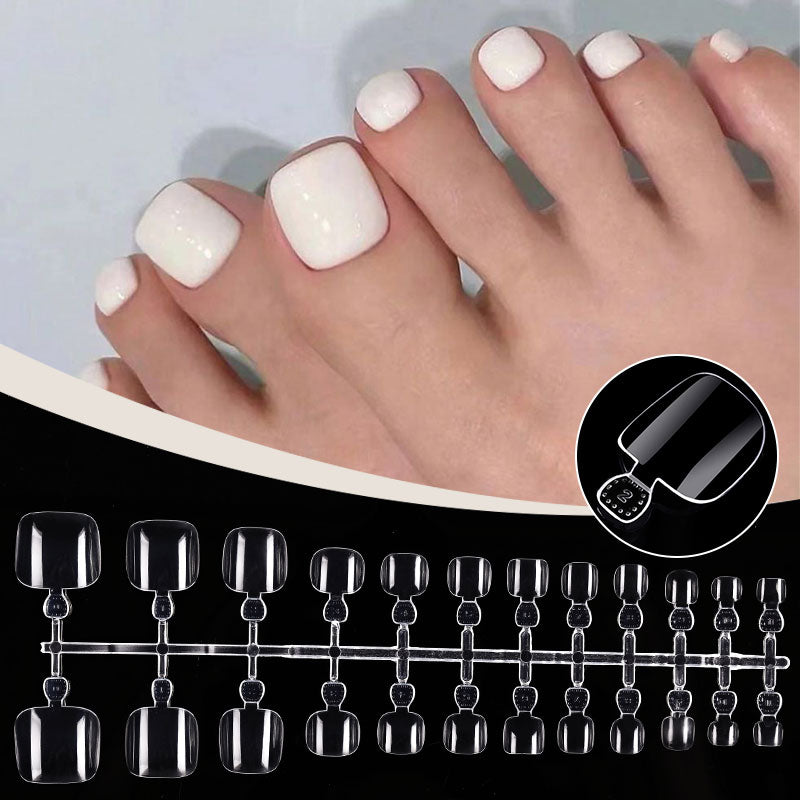 96pcs Transparent Toenail False Nail Tips