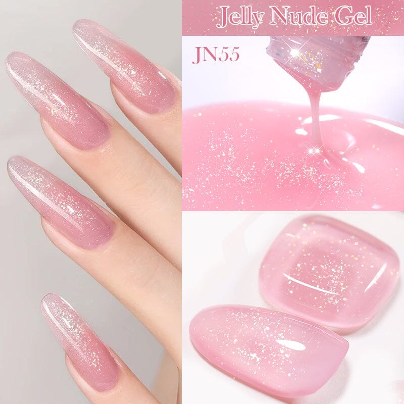 Glitter Nude Pink Jelly Nude Gel 10ml (JN51-JN74) Gel Nail Polish BORN PRETTY 