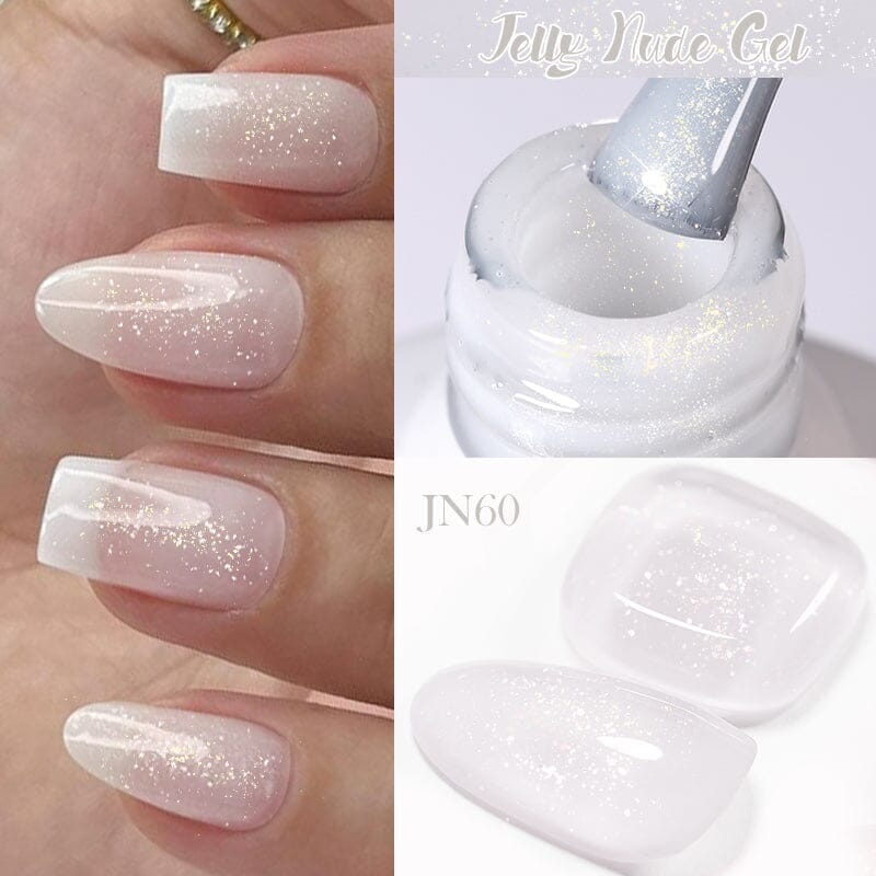 Glitter Nude Pink Jelly Nude Gel 10ml (JN51-JN74) Gel Nail Polish BORN PRETTY 
