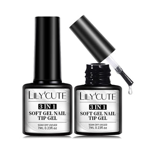 3 In 1 Soft Gel Tip Adhesive Gel Nail Polish LILYCUTE 