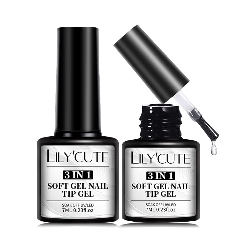 3 In 1 Soft Gel Tip Adhesive Gel Nail Polish LILYCUTE 