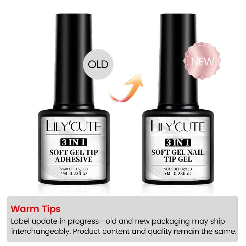 3 In 1 Soft Gel Tip Adhesive Gel Nail Polish LILYCUTE 