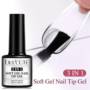 3 In 1 Soft Gel Tip Adhesive Gel Nail Polish LILYCUTE 
