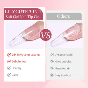 3 In 1 Soft Gel Tip Adhesive Gel Nail Polish LILYCUTE 
