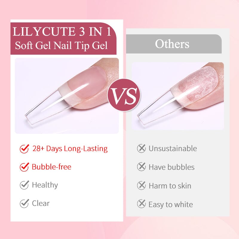 3 In 1 Soft Gel Tip Adhesive Gel Nail Polish LILYCUTE 
