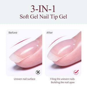 3 In 1 Soft Gel Tip Adhesive Gel Nail Polish LILYCUTE 