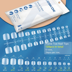 120pcs Toe Nail Tips Nail Tips KOSKOE Matte 