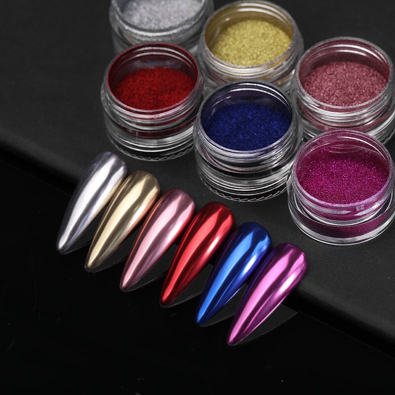6 Boxes Chrome Nail Powder Set Nail Powder No Brand 