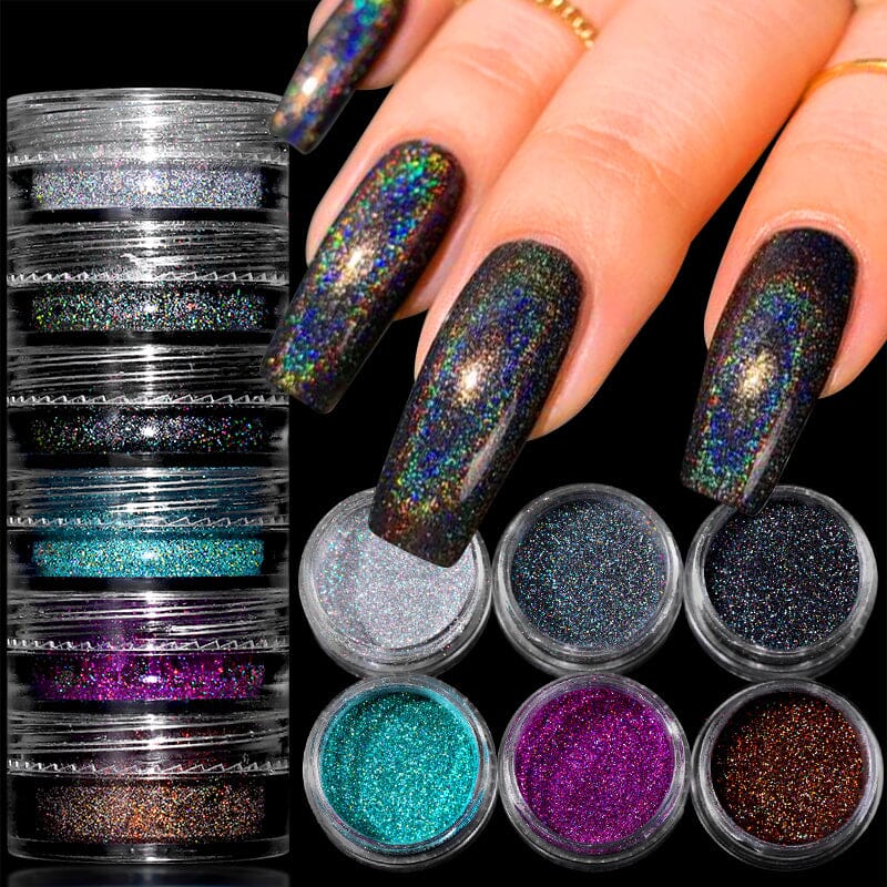 6 Boxes Chrome Nail Powder Set Nail Powder No Brand 