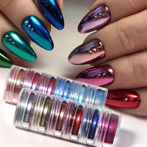 6 Boxes Chrome Nail Powder Set Nail Powder No Brand 