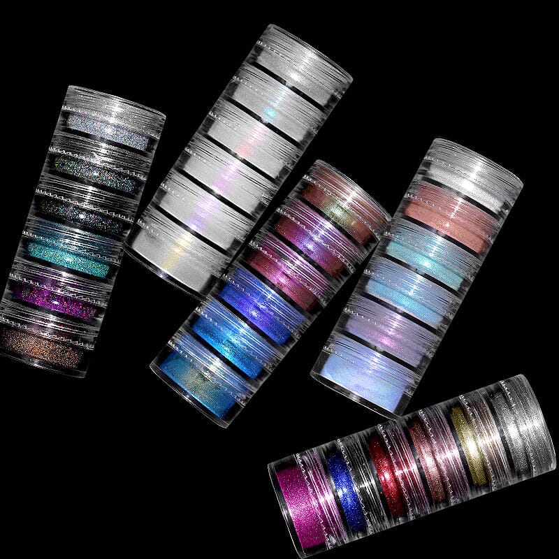 6 Boxes Chrome Nail Powder Set Nail Powder No Brand 