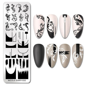Rectangle Nail Stamping Plates Stamping Nail BORN PRETTY 