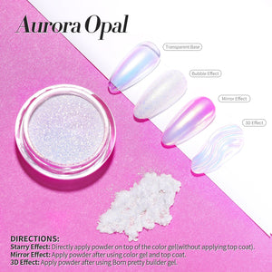 [US ONLY] Multiple Styles Auroras Powder Chrome Nail Glitter Powder Nail Powder BORN PRETTY 