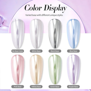 [US ONLY] Silver Metallic Chrome Pearl Nail Powder Nail Powder BORN PRETTY 
