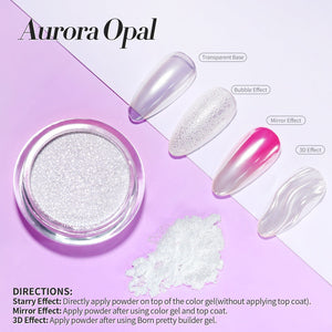 [US ONLY] Silver Metallic Chrome Pearl Nail Powder Nail Powder BORN PRETTY 