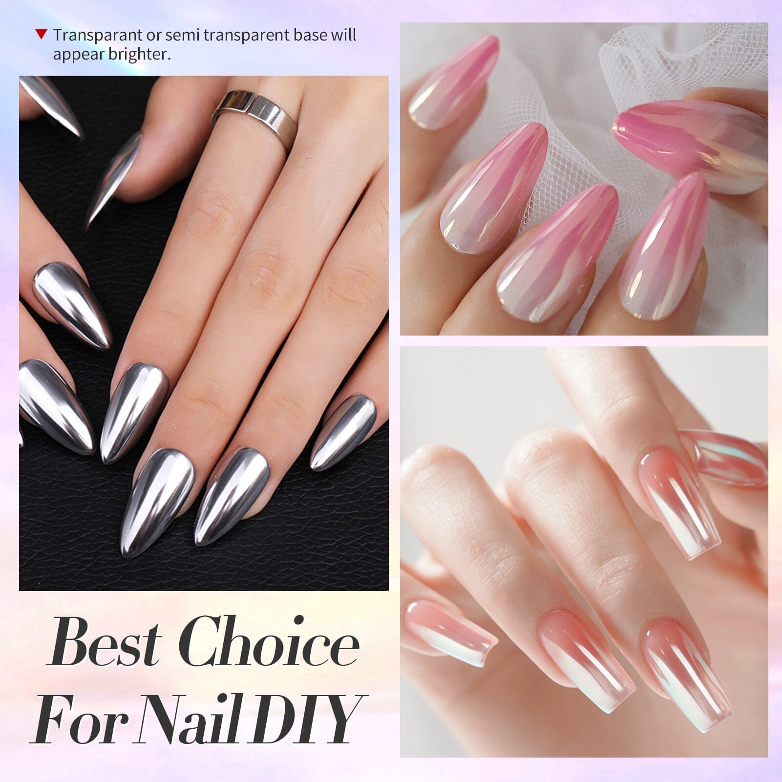 Silver Metallic Chrome Pearl Nail Powder Nail Powder BORN PRETTY 