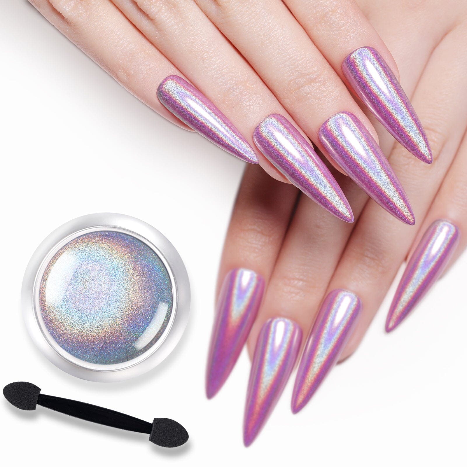 [US ONLY] BORN PRETTY Holo Nail Powder Silver Chrome Powder Nail Powder BORN PRETTY 
