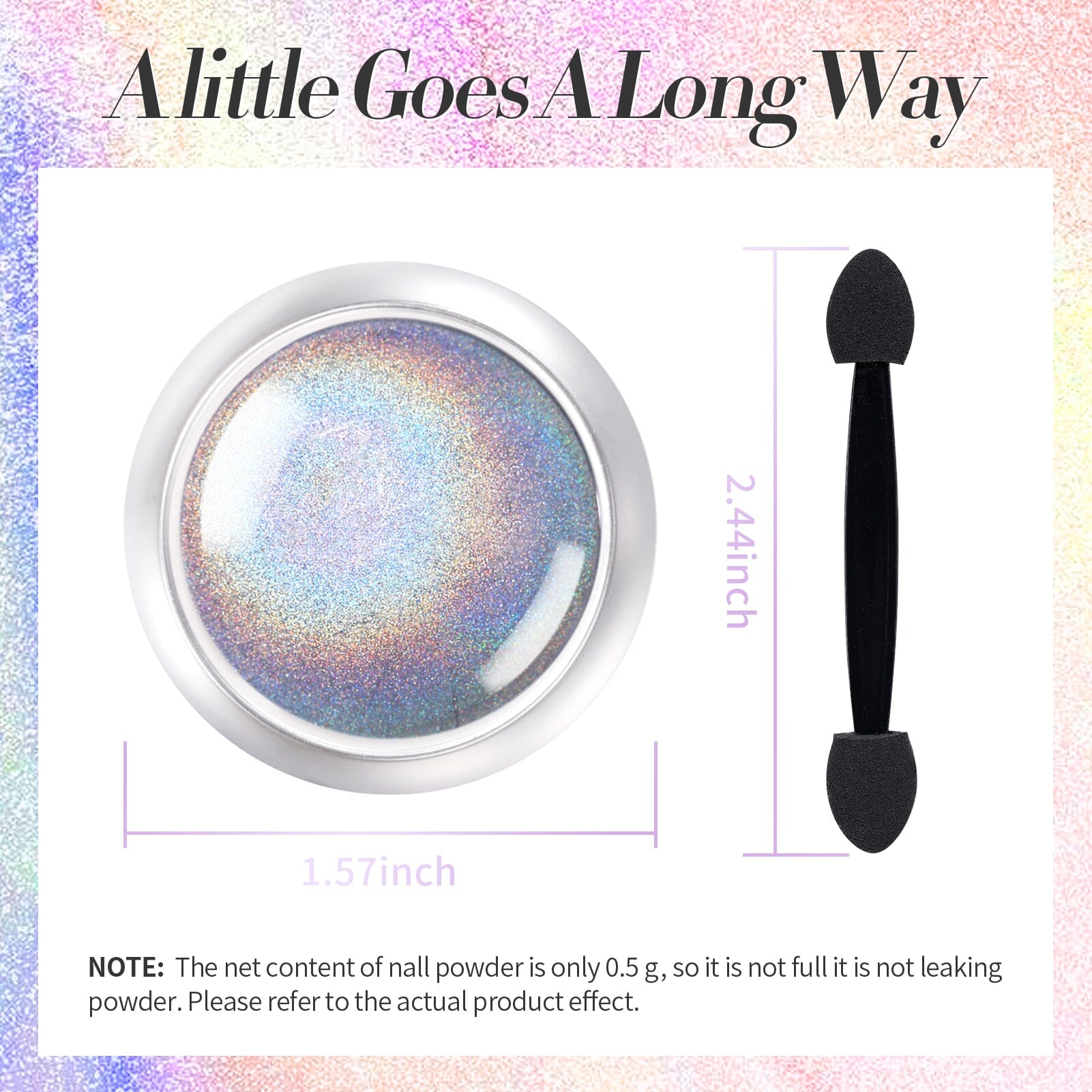 [US ONLY] BORN PRETTY Holo Nail Powder Silver Chrome Powder Nail Powder BORN PRETTY 