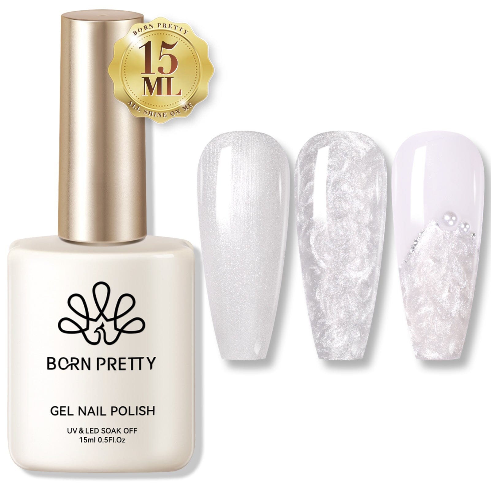 Shell Thread Swirl Gel LW31 Pearl White 15ml Gel Nail Polish BORN PRETTY 