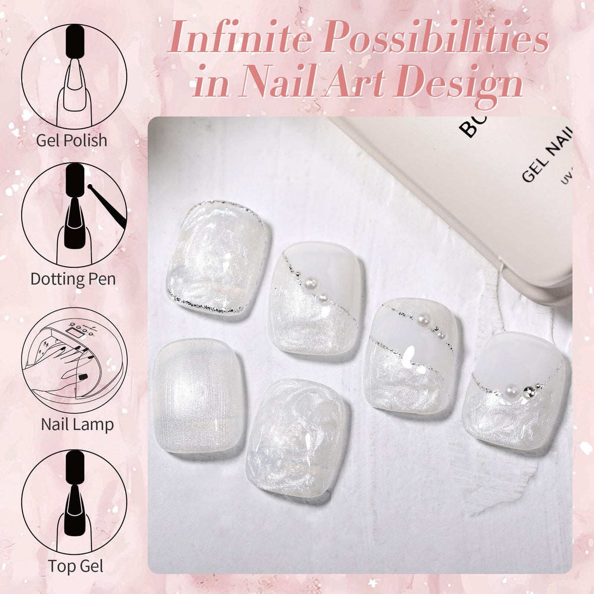 Shell Thread Swirl Gel LW31 Pearl White 15ml – BORN PRETTY