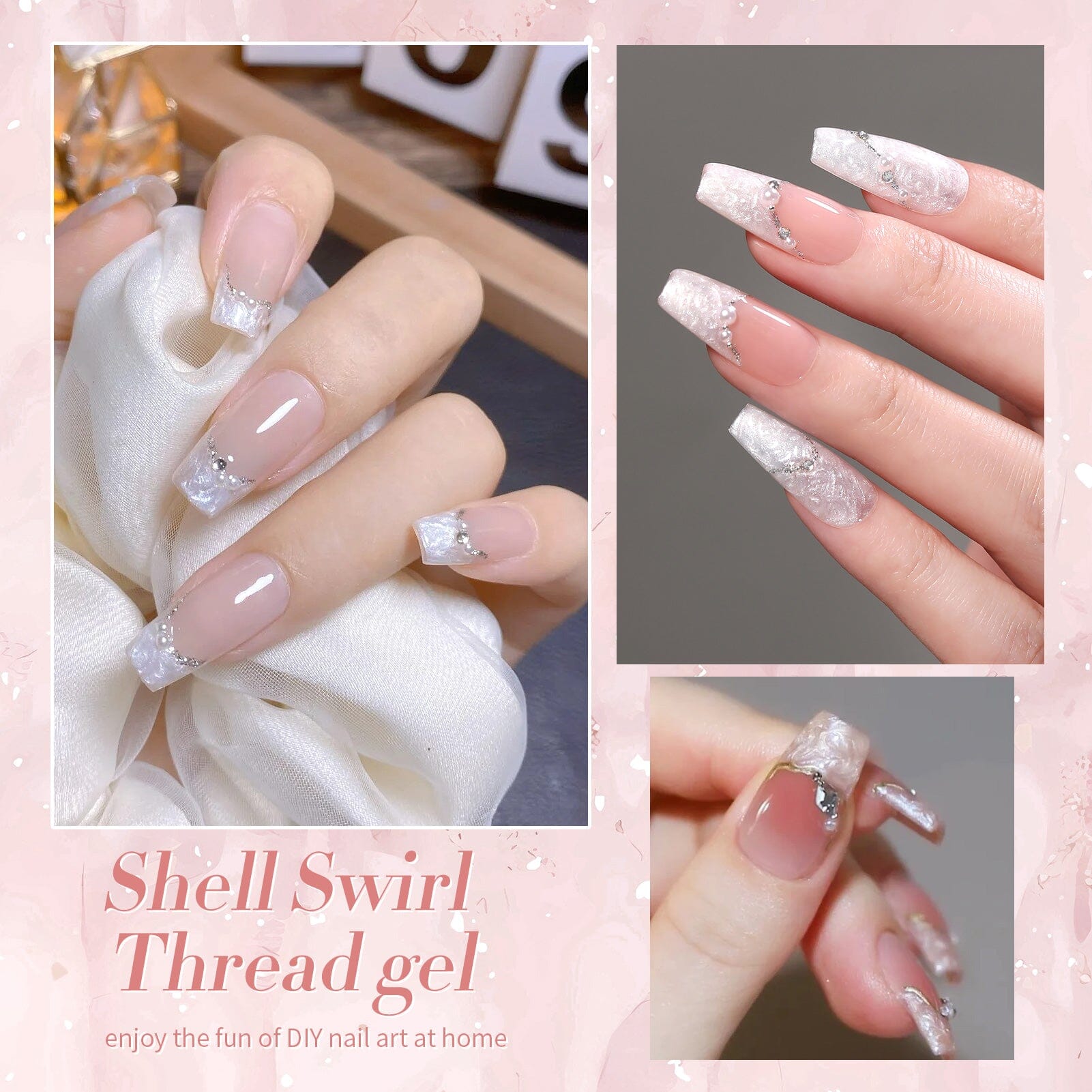 Shell Thread Swirl Gel LW31 Pearl White 15ml Gel Nail Polish BORN PRETTY 