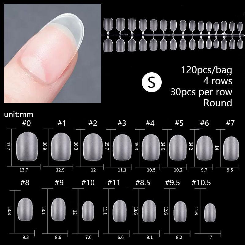 120pcs S-Round Matte False Nail Tips