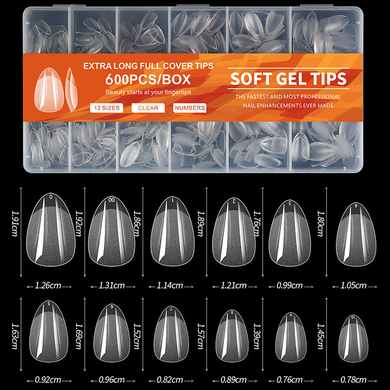 600pcs Water Drop Semi-matte False Nail Tips