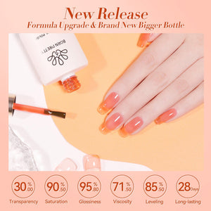 Orange Hema-Free Ice Jelly Gel Polish #04 15ml Gel Nail Polish BORN PRETTY 