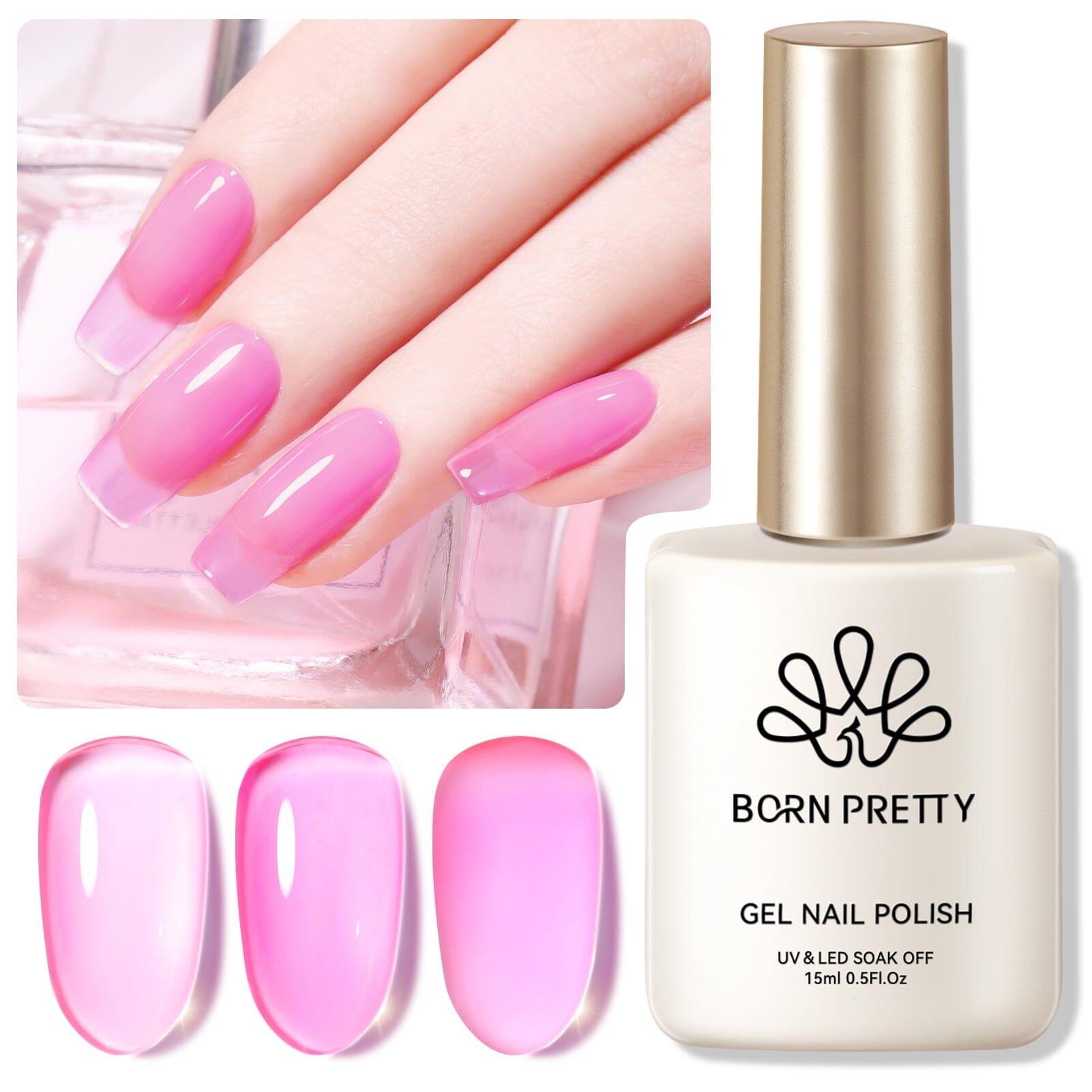 [US ONLY] Pink Hema-Free Ice Jelly Gel Polish #05 15ml Gel Nail Polish BORN PRETTY 